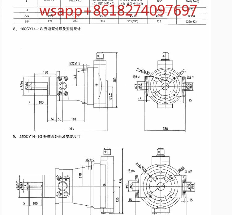 고압 오일 펌프 공장 Shanggao25 40 63 80MCY14-1B 축 피스톤 정량 유압