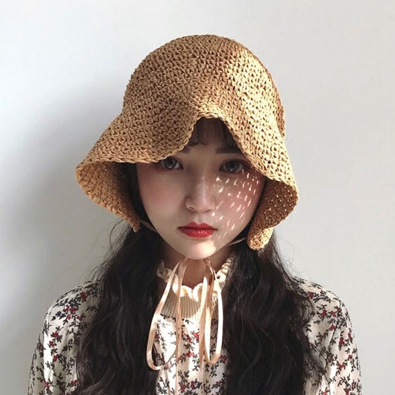 모자 벙거지 여름 여자 버킷햇 여행 무지 패션 가을 여성 보넷햇 예쁜 휴양지 자외선 차단 - 상품 이미지