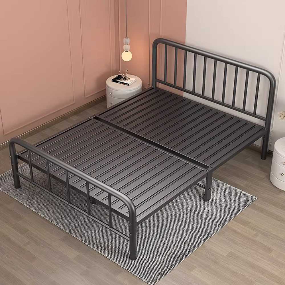 침대 철제 프레임 매트리스 받침대 화이트 슈퍼싱글 매트 블랙 100x200cm - 상세 이미지 4
