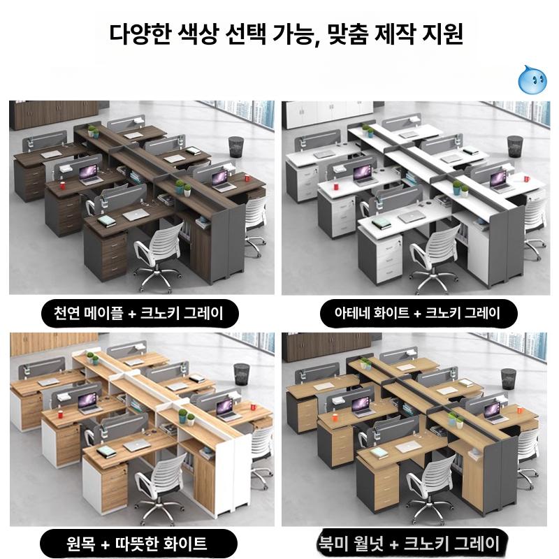 책상 방음 칸막이 접이식 임원실 직원용 가림막 선반 7자형 2인용 의자 미포함 - 상세 이미지 2
