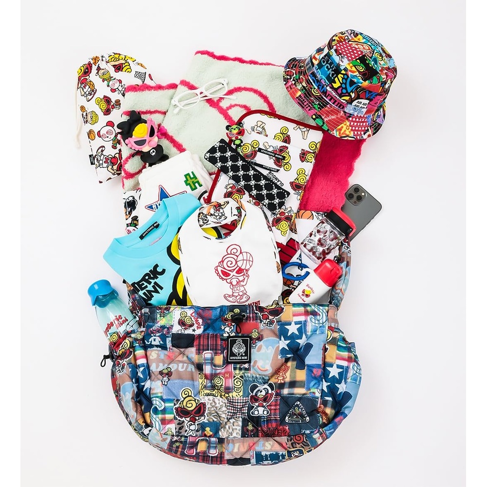 HYSTERIC MINI BIG PUFF SHOULDER BAG BOOK - 히스테릭글래머 잡지부록 퍼프 숄더백 메시 패치워크 퀼팅 상품 이미지