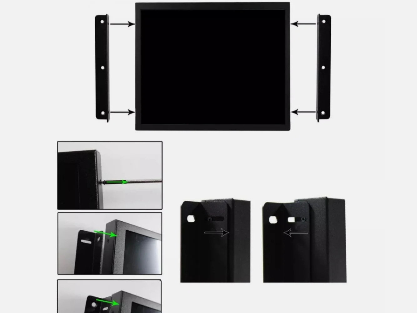17인치 1280x1024 산업저항막 터치 LCD 모니터 HDMI VGA DVI 입력 포트