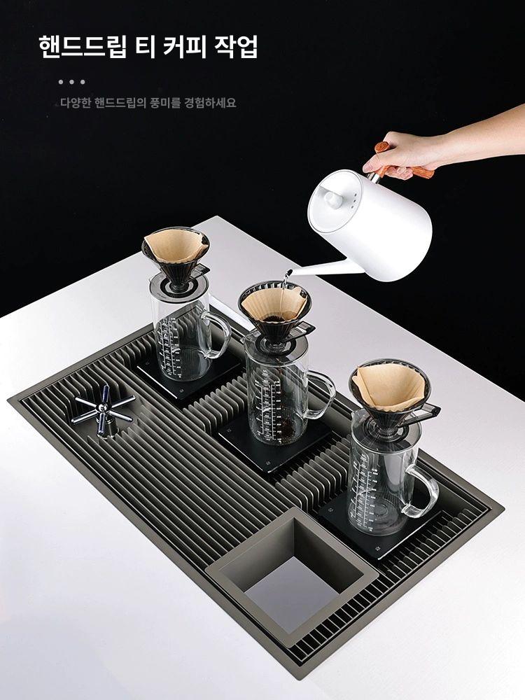 스테이션 핸드 드립 조리대 세트 거치대 스탠드 카페 매립 린서 패키지 - 상세 이미지 3