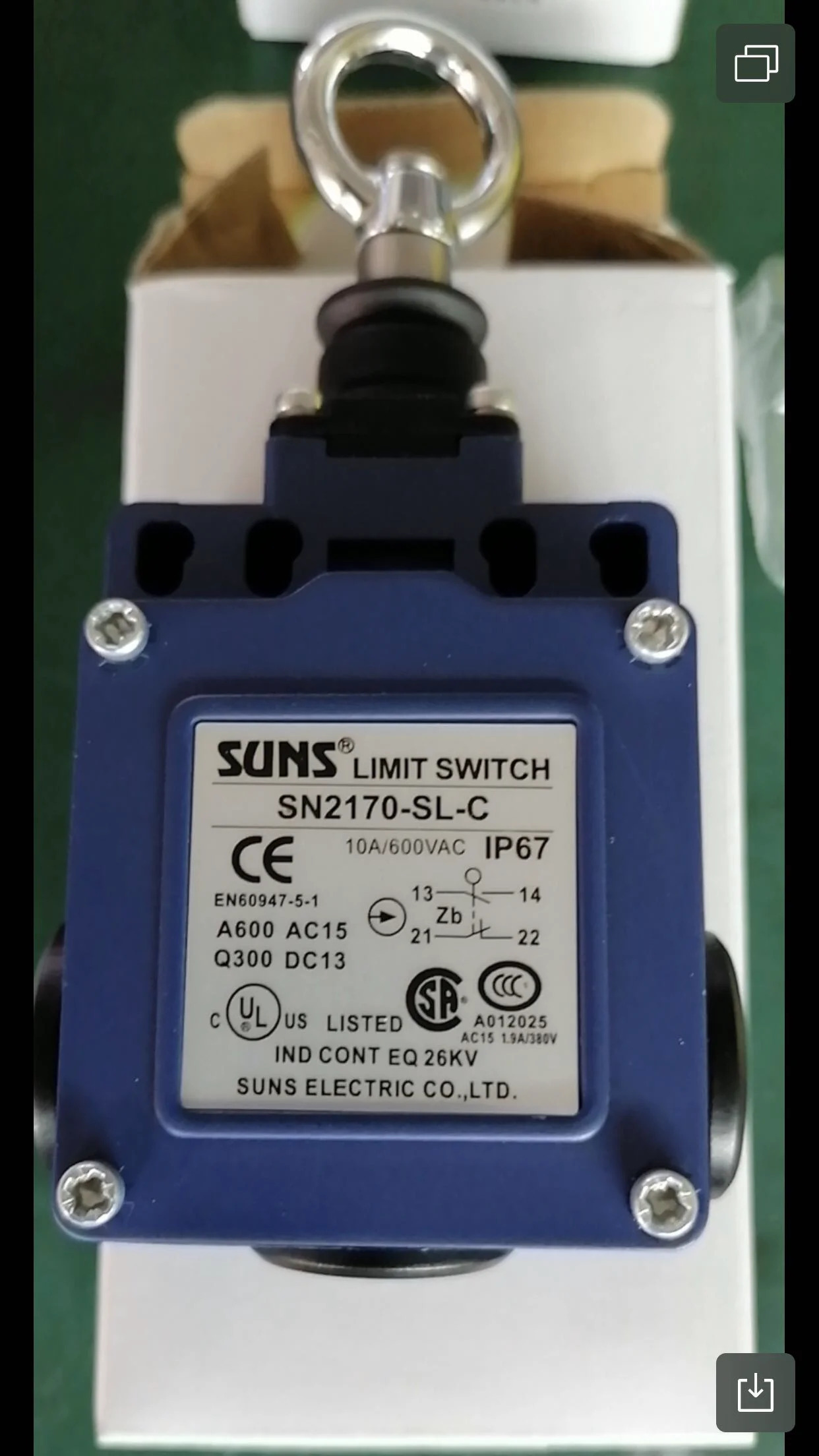 SUNS 3개실제 안전 당김 로프 스위치 SN6170-SL-C-R/SL2-C-R/SN4170/SN2170