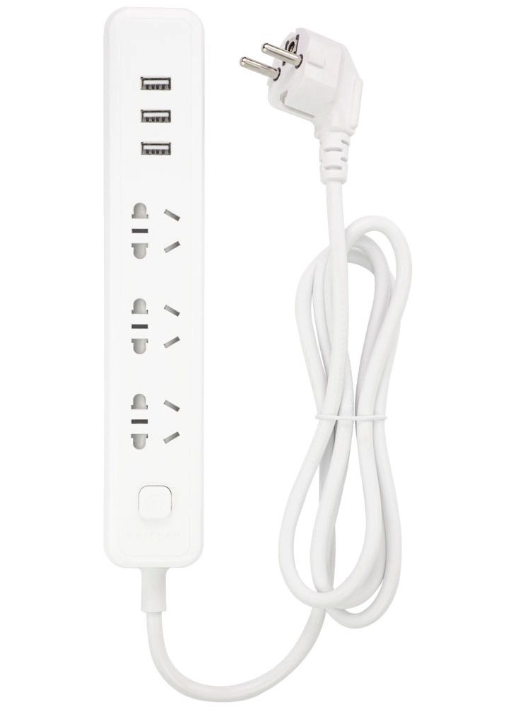 멀티 변환 어댑터 여행용 콘센트 변환기 국내용 플러그 USB 포트 3개 포함 케이블 - 상품 이미지