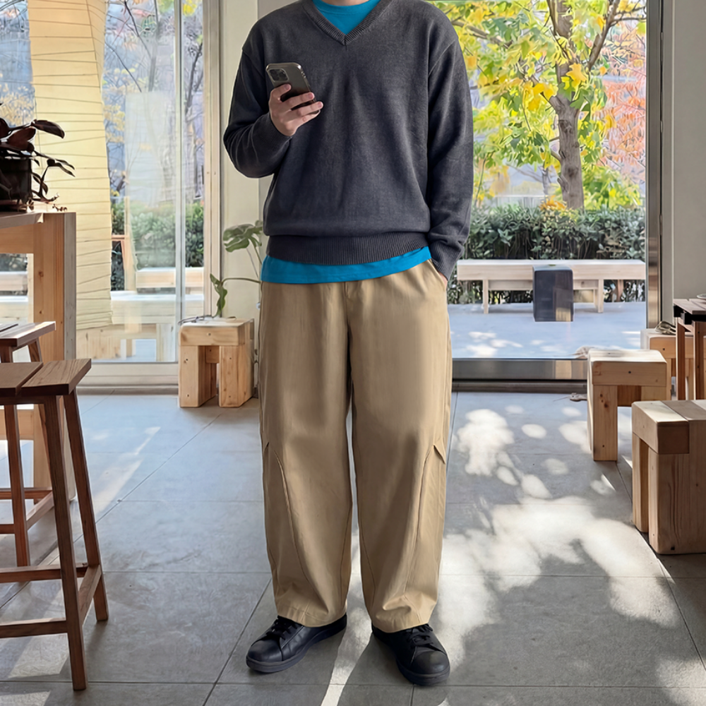 1+1 남자면바지 남자와이드팬츠 벌룬팬츠 통바지 이미지 7
