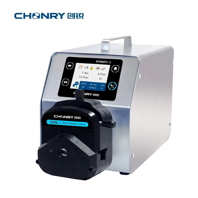 CHONRY BT600FC-S 산업실리콘 튜브 연동 펌프 고유량 스테인레스 스틸 멀티 채널