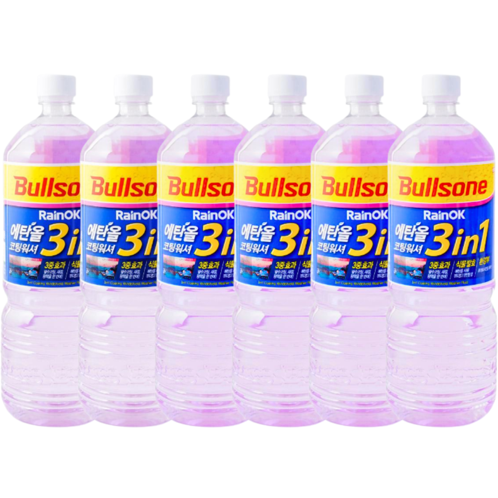 불스원 레인OK 3in1 에탄올 코팅 워셔액 1.8L x6개 - 상품 이미지