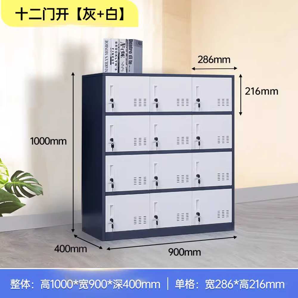 신발락커 개인 신발장 독서실 업소 공장 비밀번호 12칸 화이트 프레임 블루 도어 1.2mm 이미지 8