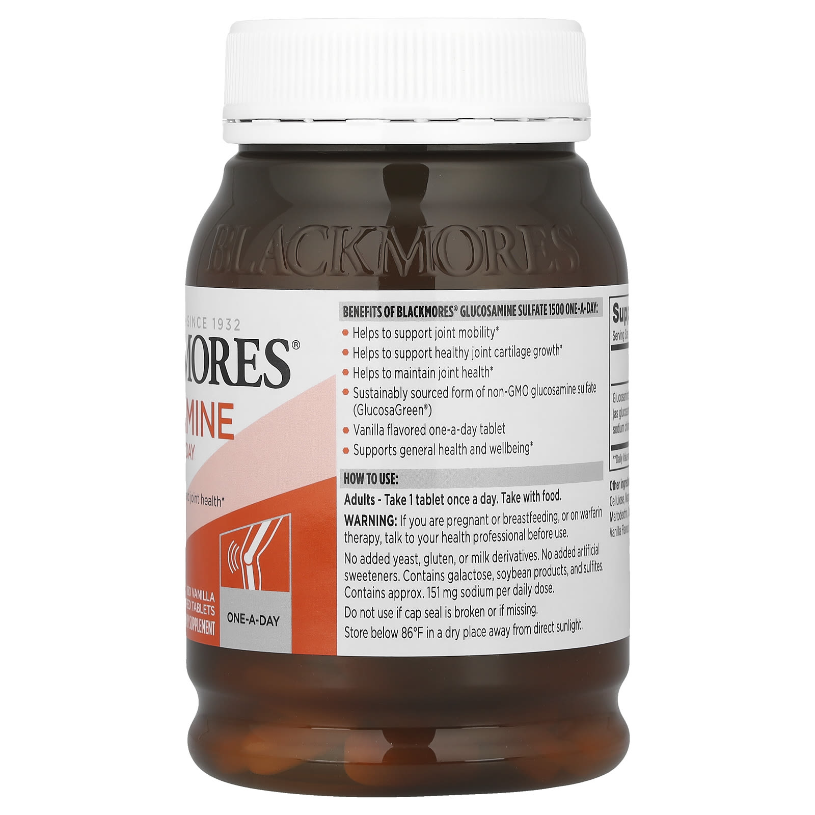 블랙모어스 글루코사민 1500mg 바닐라맛 180정, 2개 - 상세 이미지 3