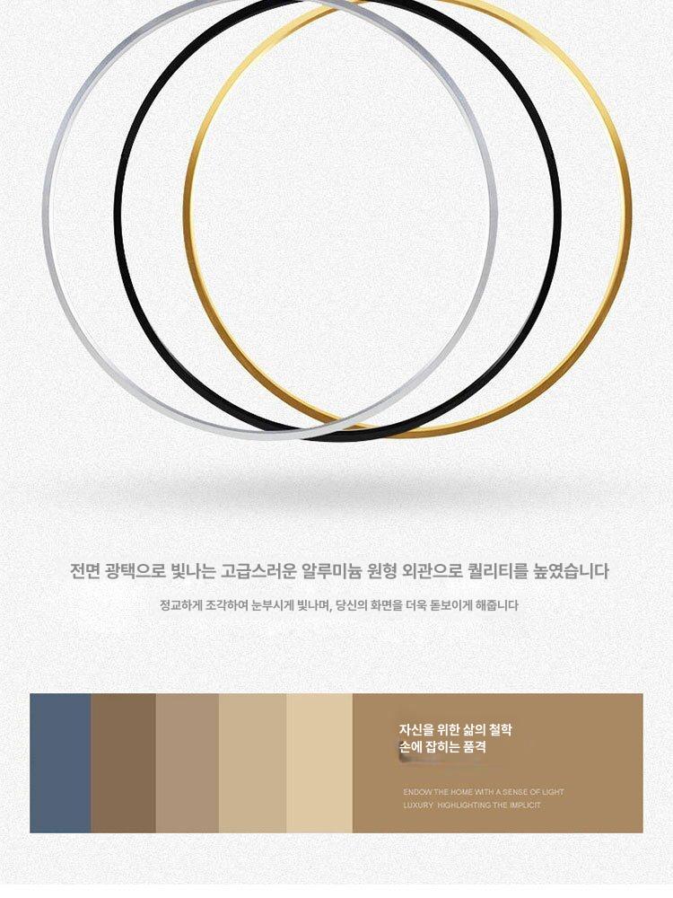 원형 캔버스 유화 플렉시유리 사진 액자틀 집들이선물 헤어라인 골드 30cm - 상세 이미지 4