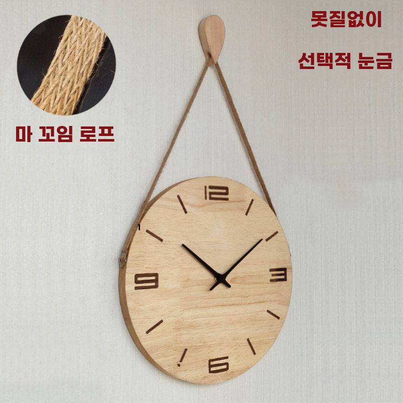원목 벽시계 무소음 북유럽 감성 각인 가능 거실 서재 - 상세 이미지 4