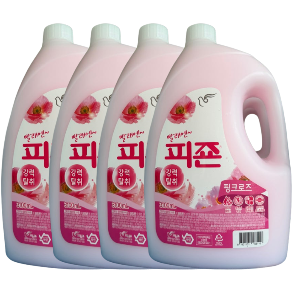 피죤 섬유유연제 핑크로즈 3.1L x4개 - 상품 이미지