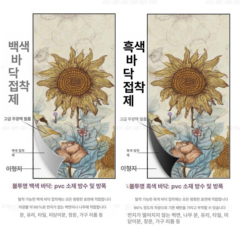 해바라기 유화액자 캔버스 세로형 유화 쉬운 그림그리기 CY-b11 35x85cm - 상세 이미지 5