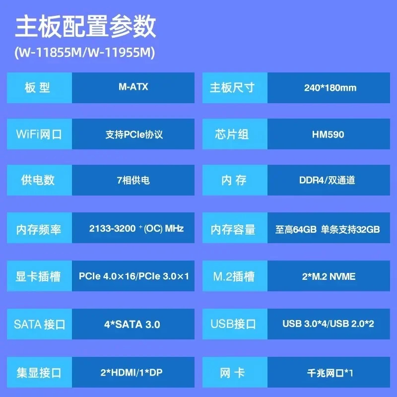 온보드 CPU 패키지 Xeon/ Xeon W-11955M10885M5 버전