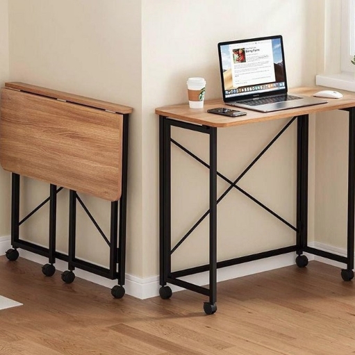 80x40 접이식 테이블 다용도 탁자 간이 식탁 폴딩 사각 트레이 사무용 책상 보조 바퀴