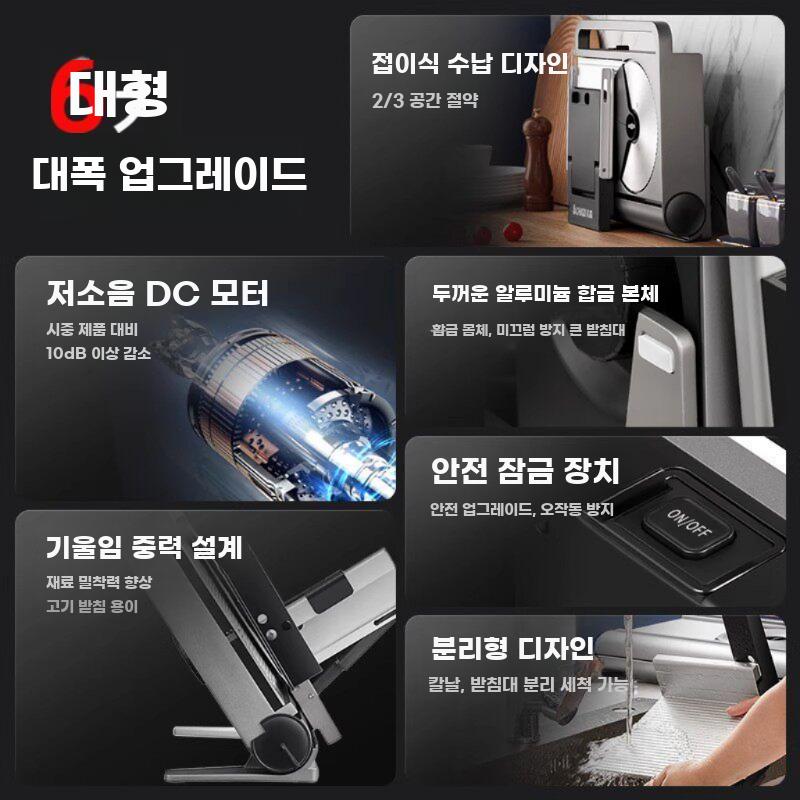전동 자동 슬라이서 고기 채소 겸용 가정 업소용 절단기 - 상세 이미지 2