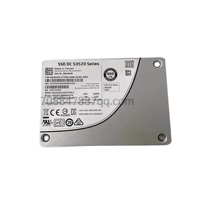 오리지널 S3520 800G SATA SSD 64TMJ R730 R740