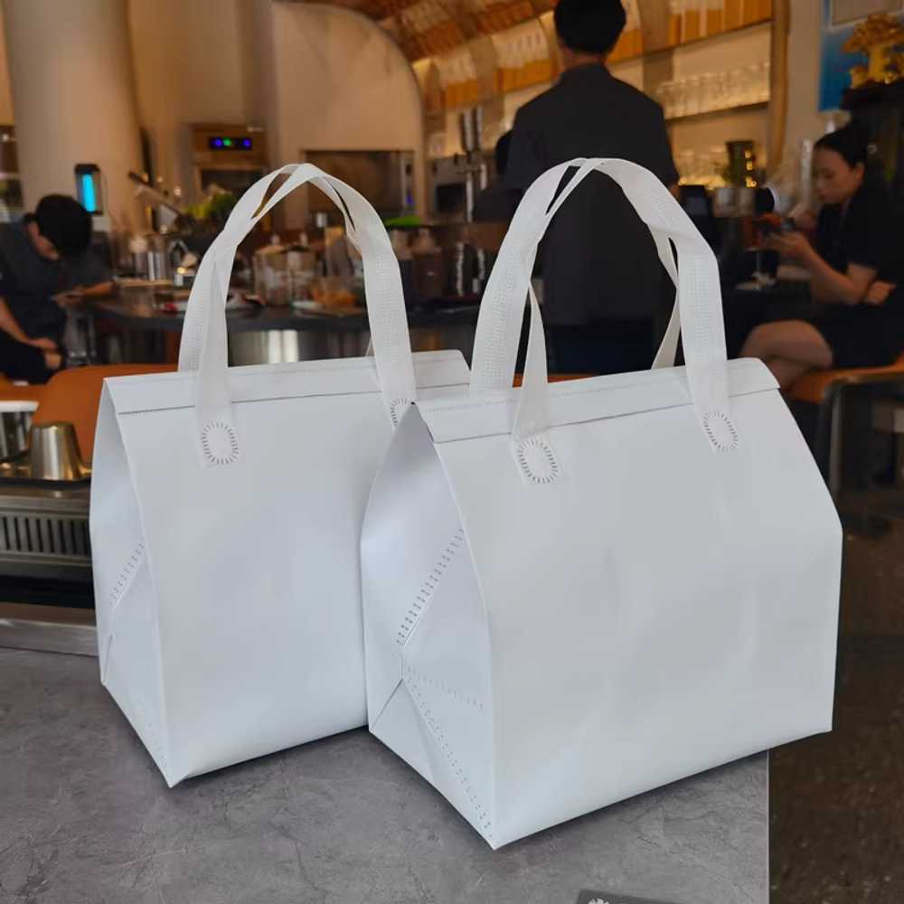 일회용 보냉백 가방 파우치 도시락 포장 벨크로 50개 30x30x20cm 화이트 50개 - 상세 이미지 4