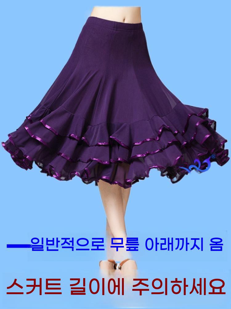 라인댄스복 댄스의상 탱고 캉캉 댄스복 왈츠 치마 프릴 스커트 자이브 - 상세 이미지 2