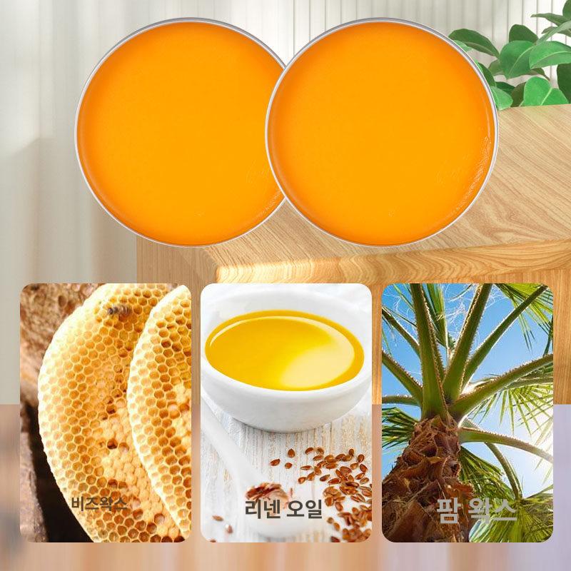 원목 가구 왁스 방수 우드 코팅 보수 나무 광택제 광택 25g 폴리싱천 + 스펀지포함 - 상세 이미지 3