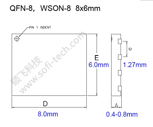 WSON8 QFN88 x 6 TO DIP8 버닝 시트
