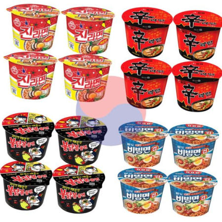 봉지면 한국 국가대표 컵라면세트 신라면 비빔면 불닭 16개