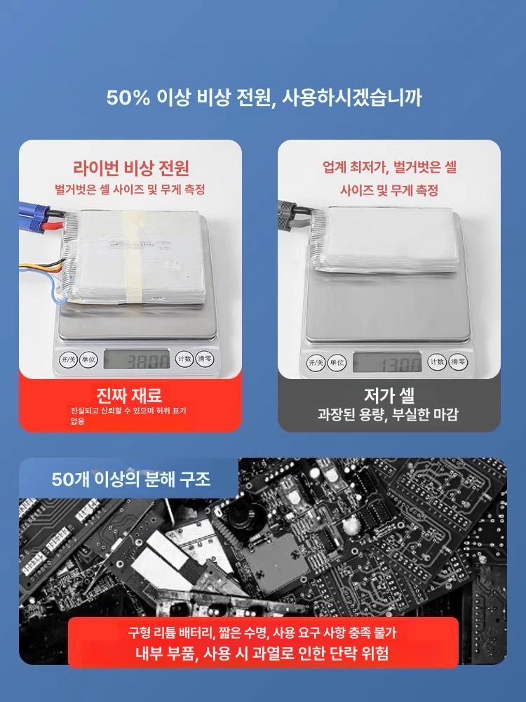 차량용 점프스타트 보조배터리 집게 휴대용 점프 시동 599900 즉시 시동 무선고속충전지원 자동차 - 상세 이미지 3