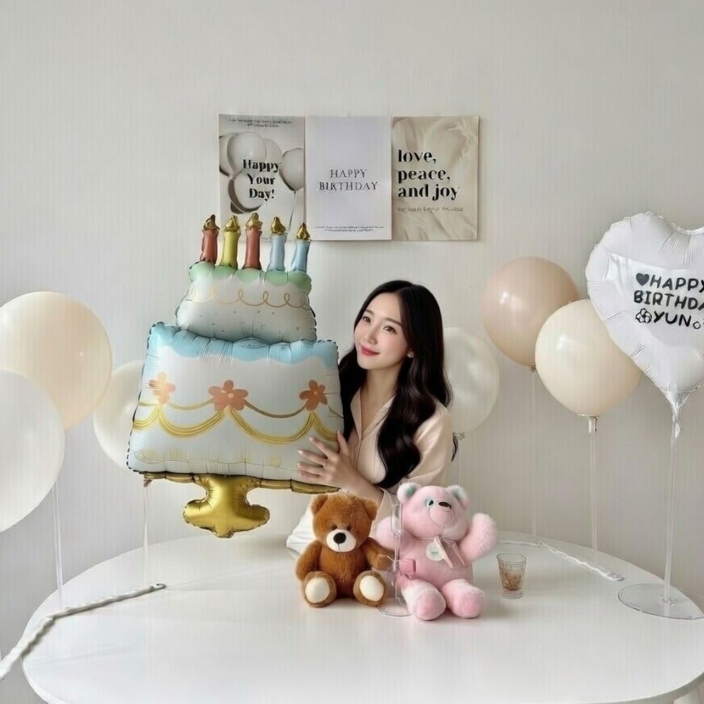 집에서 4살 생일파티 8살 6살 5살 초등생일파티 꾸미기 생일축하풍선 레터링 세트 - 상품 이미지