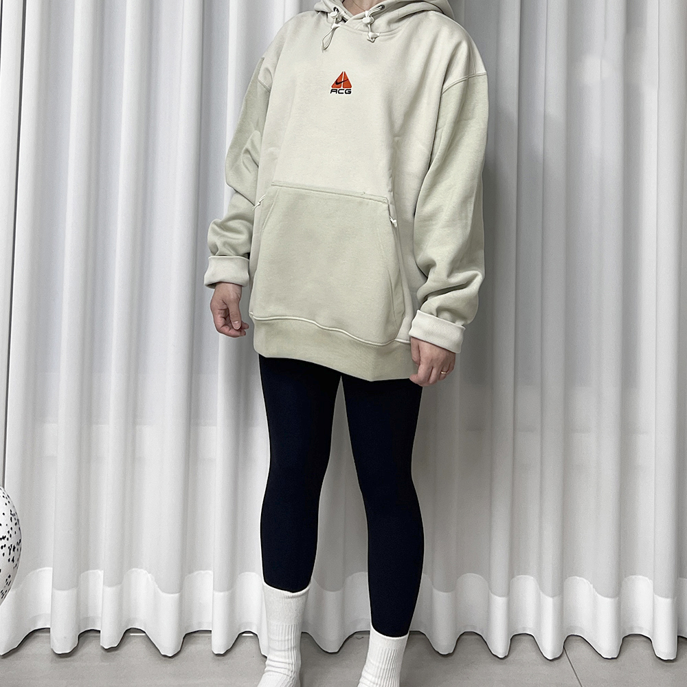 나이키 ACG 후드 써마핏 풀오버 기모 라이트본 카키, L - 상세 이미지 3