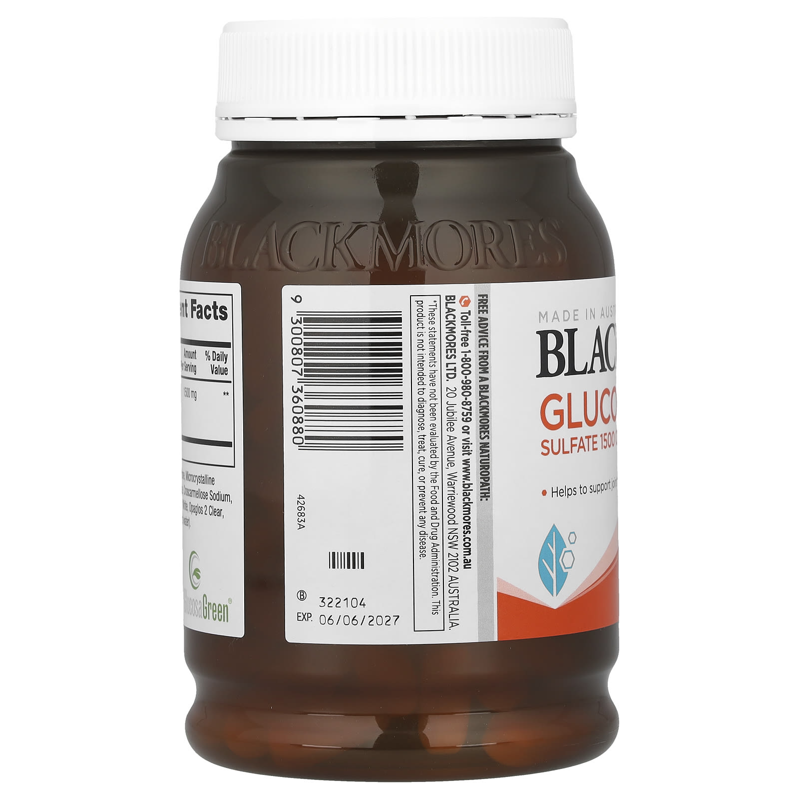블랙모어스 글루코사민 1500mg 바닐라맛 180정, 2개 - 상세 이미지 4