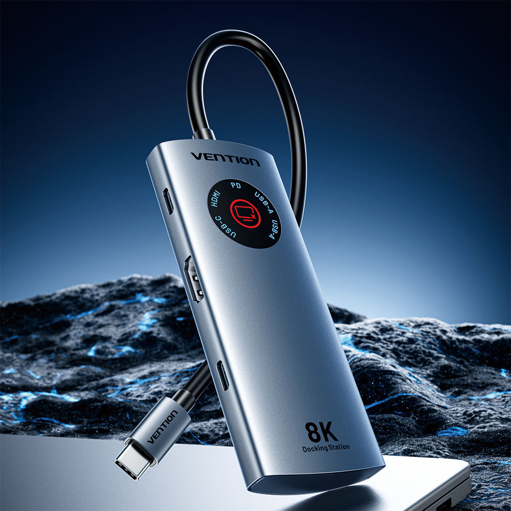 벤션 C타입 8K HDMI PD USB 멀티 허브 도킹스테이션 TQX, 미러링 터치 On Off 사생활 보호기능 - 상세 이미지 4