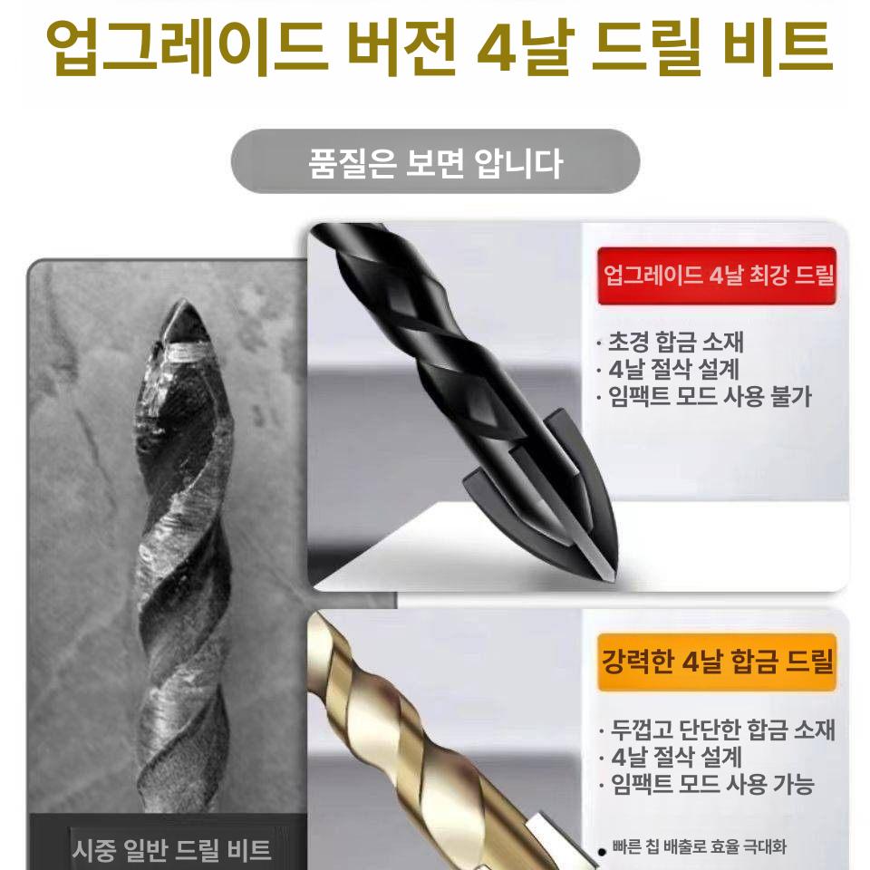 드릴 비트 세트 논슬립 십자 임팩트 초경합금 육각 8mm 1개 - 상세 이미지 4