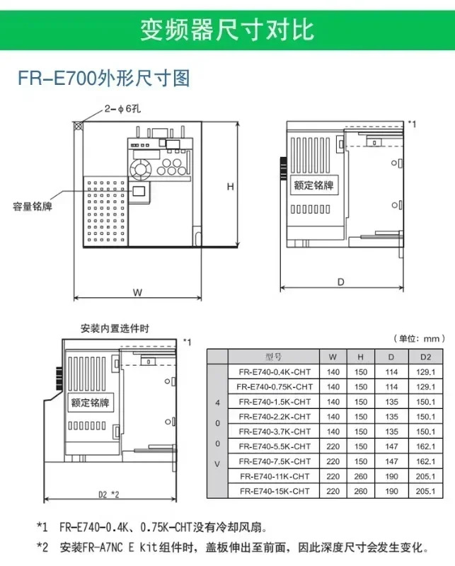 주파수 변환기 FR-E840-0040-4- 600016 /0026/0095/0120/0170/0230