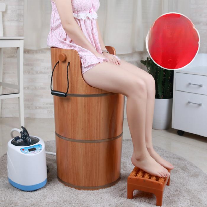 통 온열 족욕통 훈증 가정용 족욕기 대야 습식 바스켓 U형 60cm 좌석커버 포함 - 상세 이미지 3