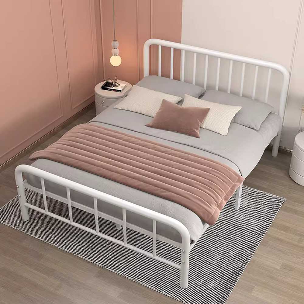 침대 철제 프레임 매트리스 받침대 화이트 슈퍼싱글 매트 블랙 100x200cm - 상세 이미지 3