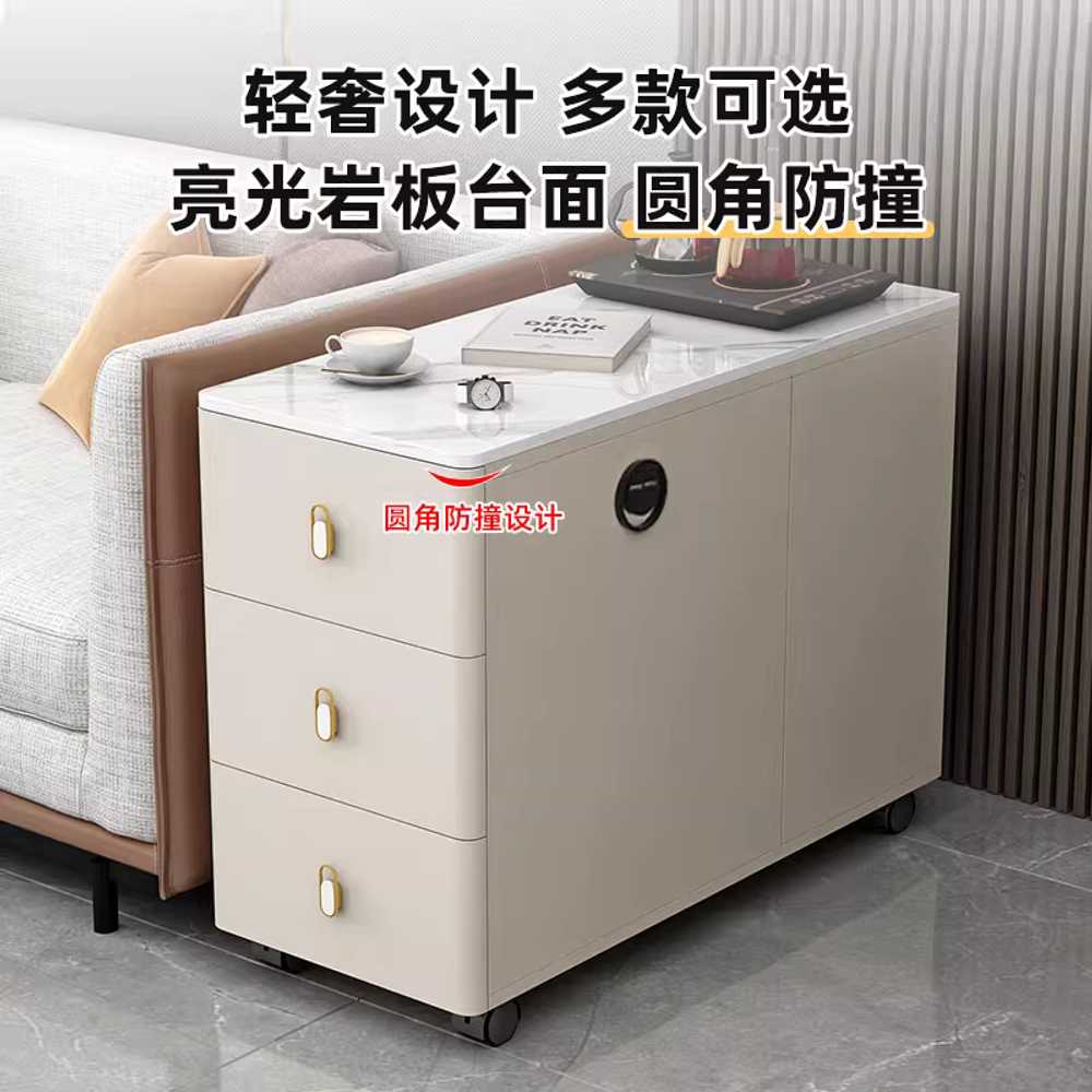 틈새 보조 수납장 옆 소파 용 이동식 침실 사이드 캐비닛 60x40 - 상세 이미지 3