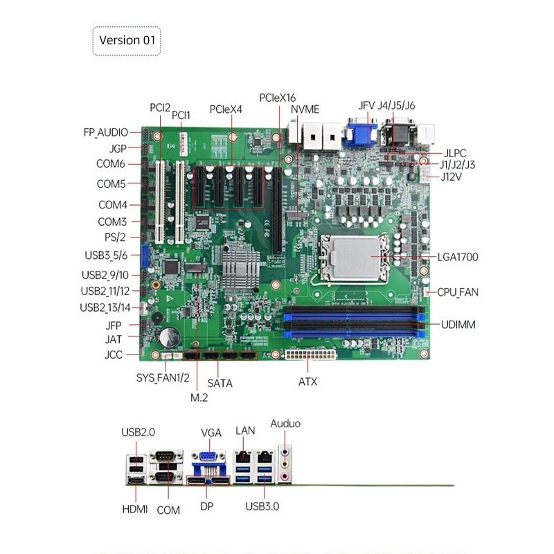 제어 Hui eipEAMB-1510 산업제어 마더보드 Q670 칩 LGA1700 핀 는 12/13 세대 마더보드를 지원