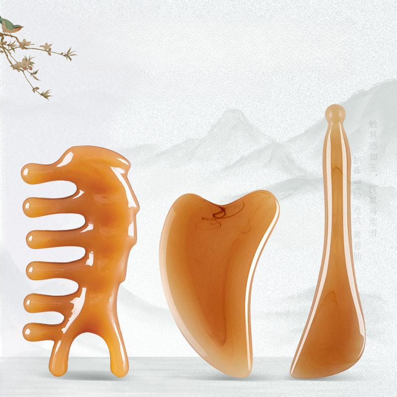 두피 경락 마사지 문어 볼 머리지압 관자놀이 괄사 경락도 경혈 스틱 - 상품 이미지