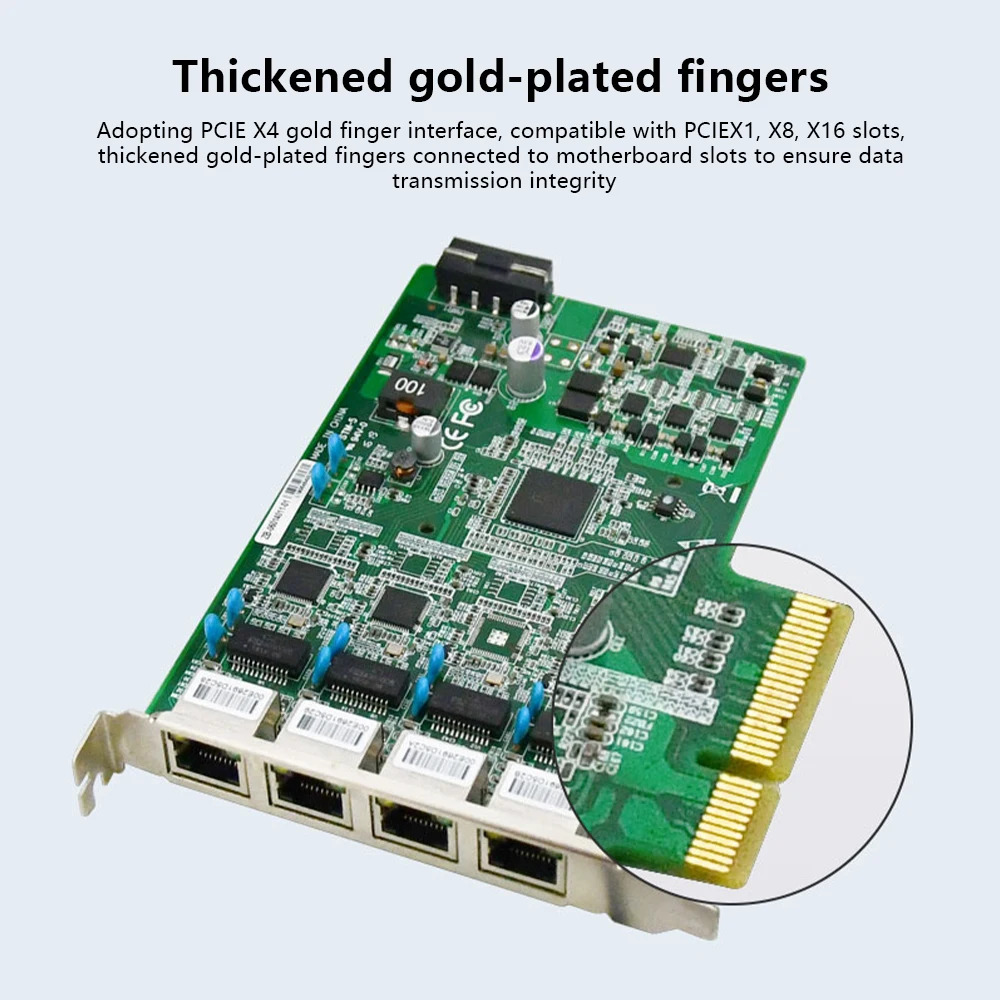 EFT-140 기가비트 산업등급 PCIE X4POE 네트워크 카드 lntel i211 칩 Io
