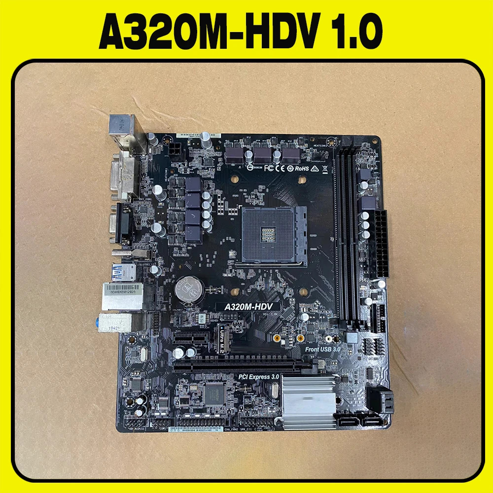 A320M-HDV 1.0 ASRock호환 AM4 DDR4 마더보드 PCIe 3.0 SATA3 M.2 32 Gb/s