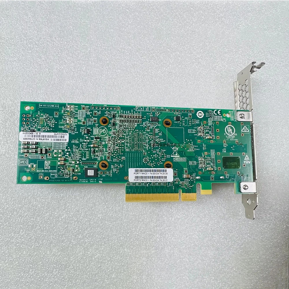 QLogic 10G 25G SFP28 듀얼 포트기가비트 NIC PCIE X8 포트QL41212HLCU