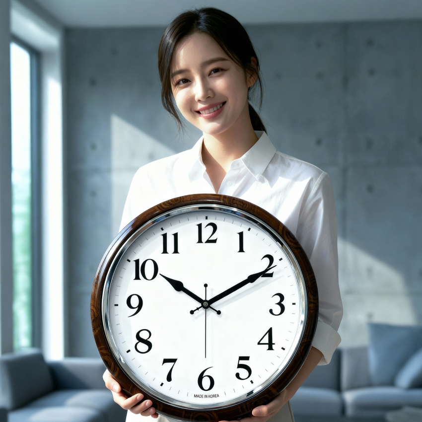 국산 40cm 하이그로시 클래식 대형 무소음 벽시계 - 상세 이미지 5