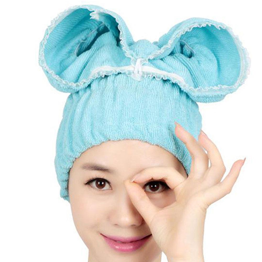 단추고정샤워헤어밴드/샤워캡 샤워두건 머리수건 - 상품 이미지