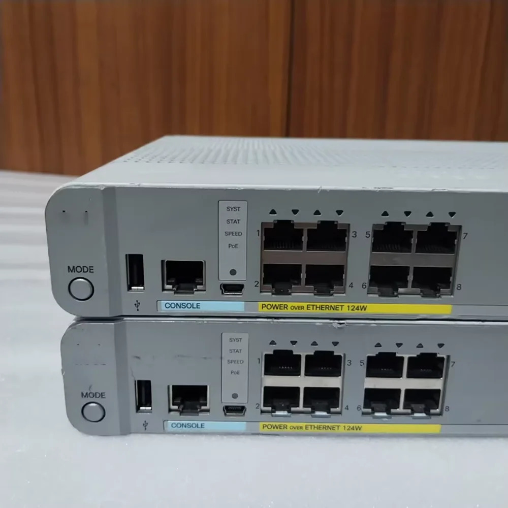 CISCO WS-C2960CX-8PC-L 8포트 기가비트 POE 전원 공급 2포트 SFP 무음 네트워크 스위치1개