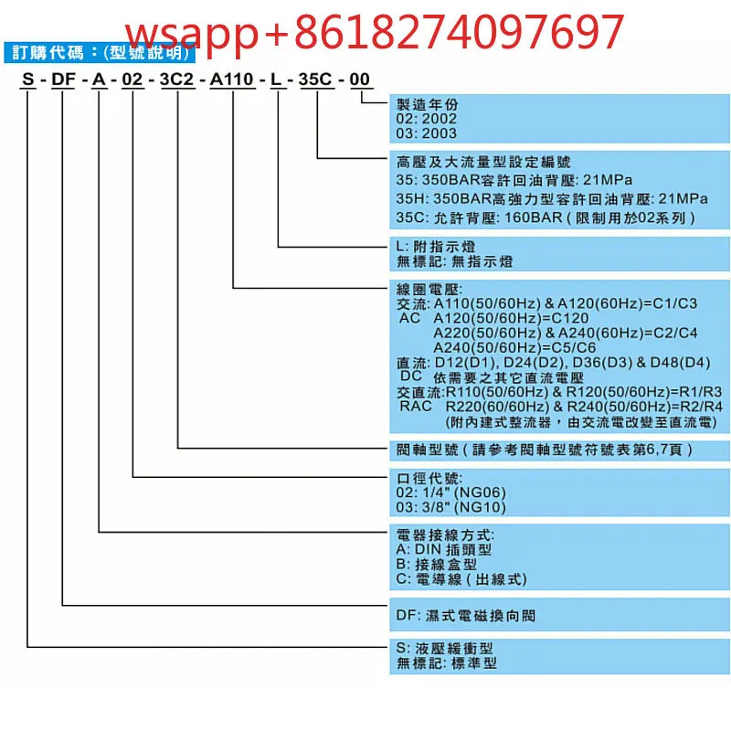 Dongfeng 솔레노이드 밸브 DFB/DFA-02-3C2-A220V-35C 2D2 3C4 C6 3C12 B2 DC24V