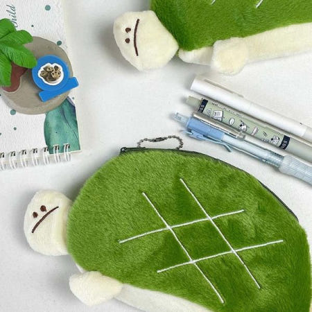 VIEWGLOBAL 거북이 디자인 파우치 필통 펜케이스 수납 케이스 학생 문구 사무용품 볼펜 연필