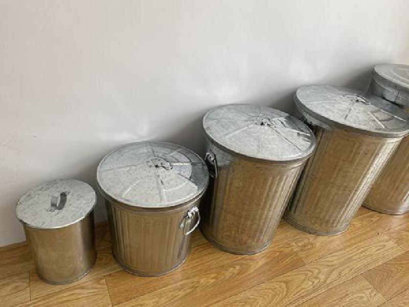 양철 철제 쓰레기 55L 75L 쓰레기통 연소통 120L 원형 휴지통 양동이 - 상세 이미지 4
