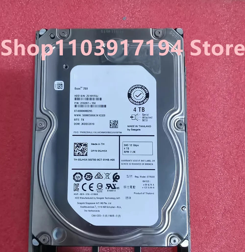 Dell ST4000NM0295 4T 3.5인치 7.2K SAS 12Gb 하드 용