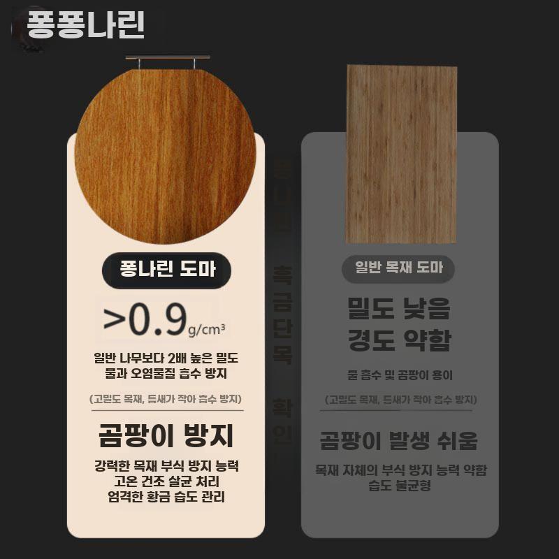 원목 도마 원형 주방용 통원목 조리용 커팅보드 - 상세 이미지 3